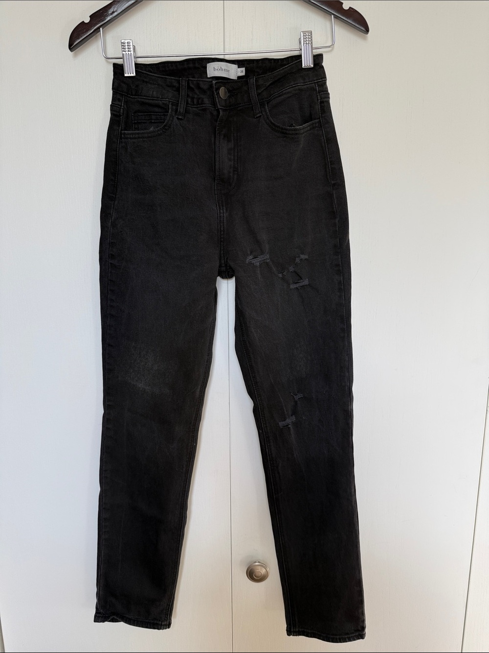 bohme Black High-Rise Distressed Jeans